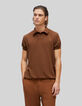 Pure Edition – Men’s amber openwork knit polo shirt-1