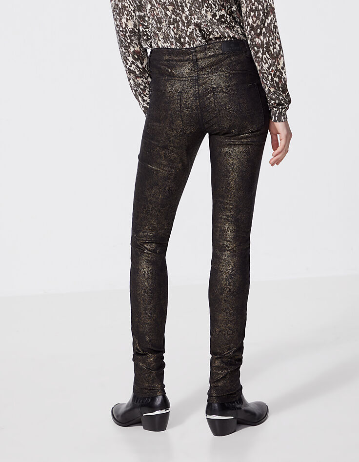 Women’s snake print coated sculpt up fit slim jeans-3