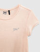 Camiseta rosa polvoroso Essentiel niña algodón-3