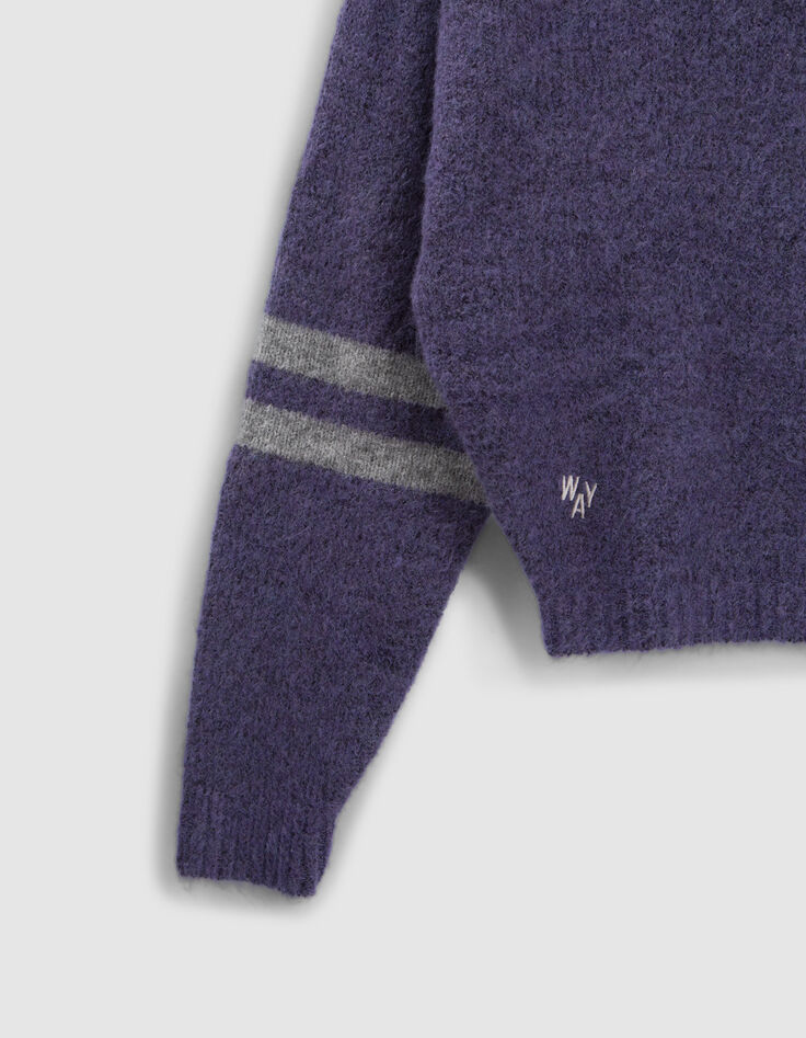 Girls’ purple knit cropped sweater-5