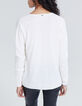 Women’s off-white chevron pointelle cashmere sweater-3