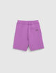 Boys’ purple techfleece sweatshirt fabric Bermuda shorts-3