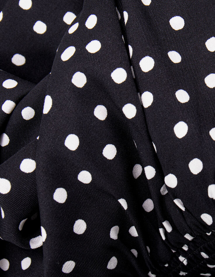 Women's black LENZING™ ECOVERO™ polka dot print dress-7