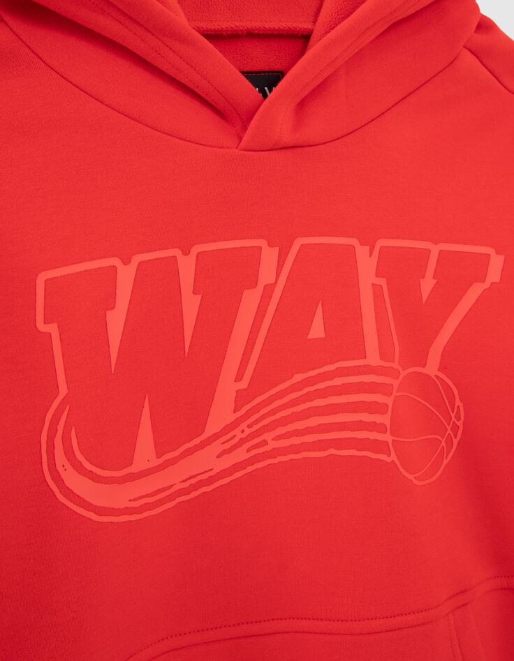 Rotes Jungensweatshirt mit gummiertem Maxi-Logo-5