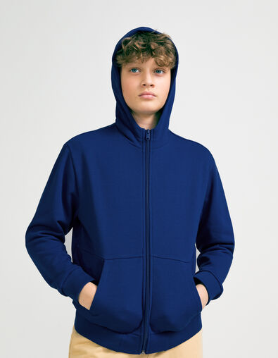 Boys’ blue zipped hooded cardigan - IKKS