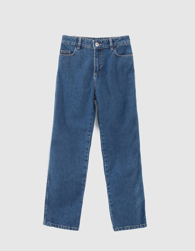 Girls’ blue organic cotton STRAIGHT jeans - IKKS