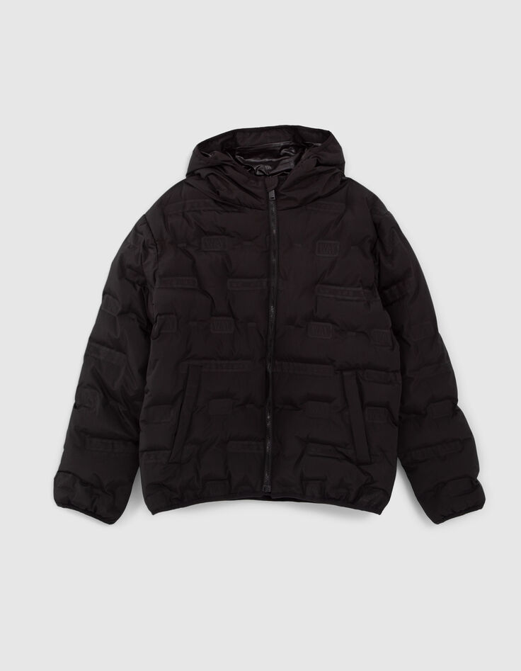 Boys’ black padded jacket with heat-sealed quilting-1