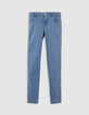 Damesjeans in slank blauw waterloos powerstretch met studs-6