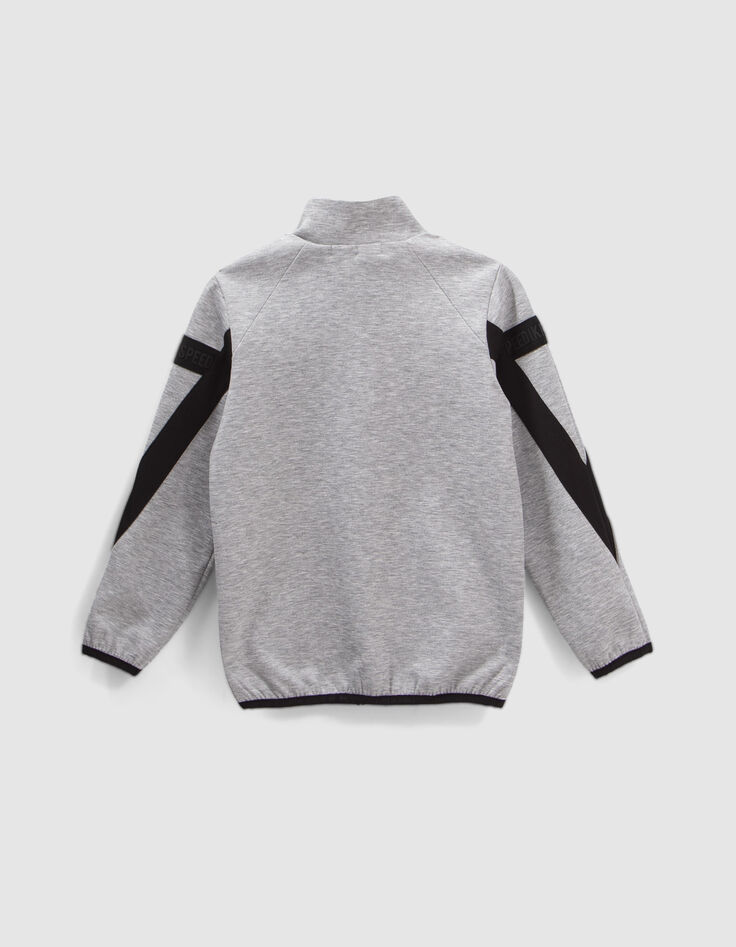 Boys’ grey cardigan with black and reflective details-3