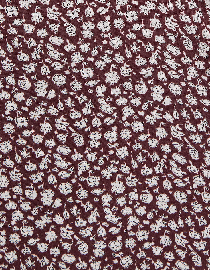 Dark purple SLIM overhemd bloemenprint Heren-5