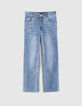 Light blue slim vintage jeans bio hoge taille meisjes-1