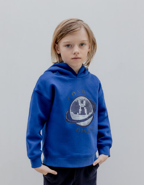 Boy's visual blue cosmic-disco lenticular sweatshirt - IKKS