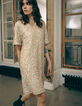 Sequin-embroidered champagne dress for women-1