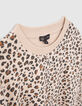 Sweat beige à motif léopard fille-6