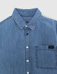 Blauw denim shirt waterloos bericht rug jongen-3