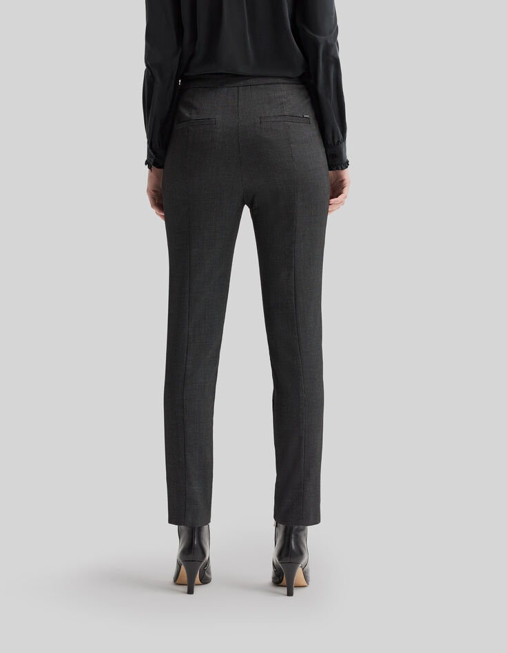 Pantalon de costume slim noir faux-uni 7/8ème Femme-3