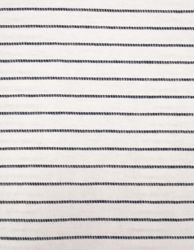 Men’s white T-shirt with navy pinstripes-3