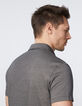 Men’s black striped minimalist Jacquard polo shirt-4