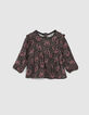 Baby girls’ black lily print blouse-1