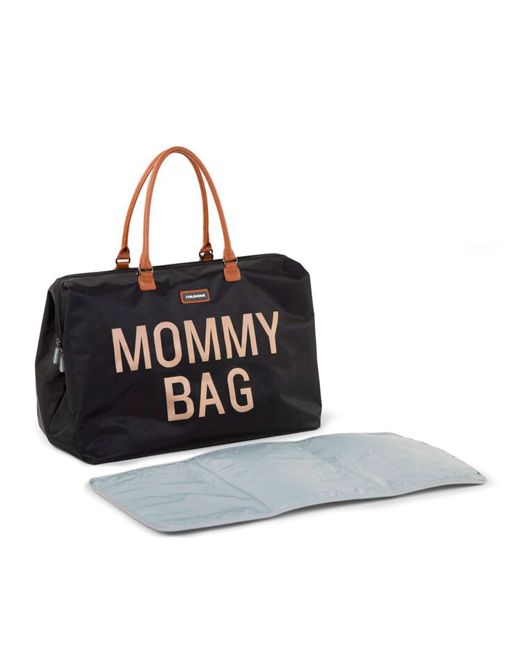 Sac à langer Mommy Bag noir typo or CHILDHOME-4