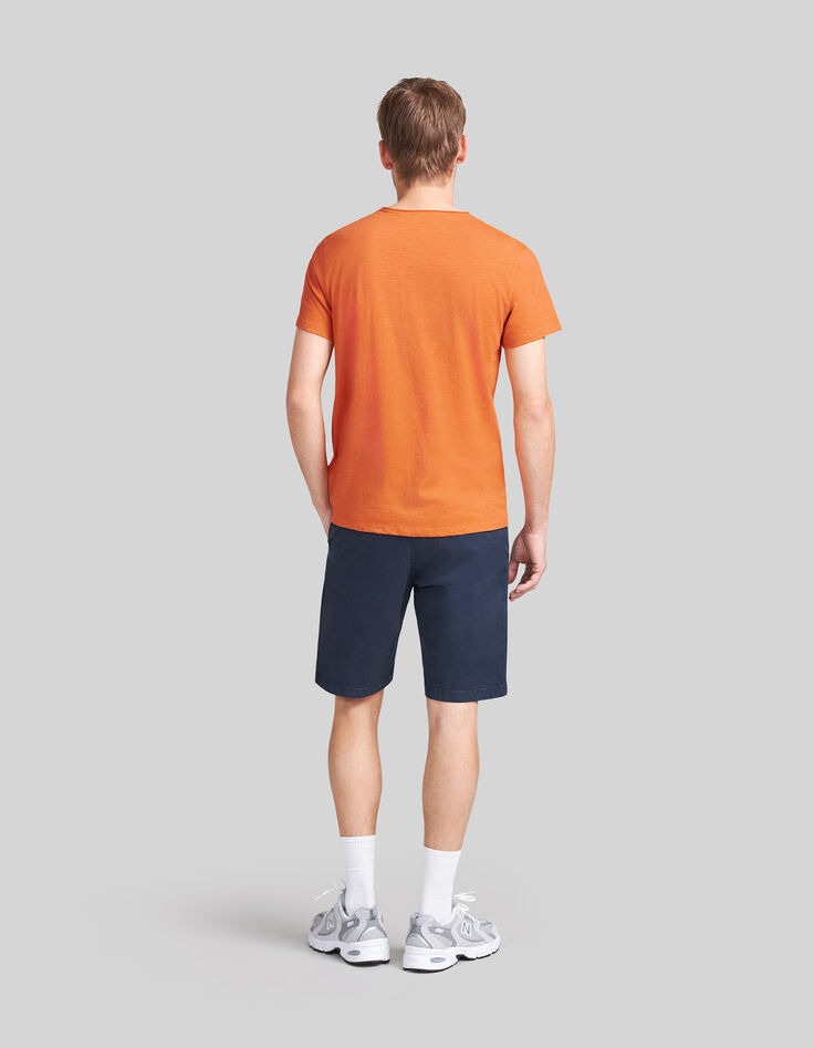 T-shirt L'Essentiel orange coton bio col rond Homme-8
