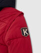 Boys’ medium red fur-lined navy hooded padded jacket-2