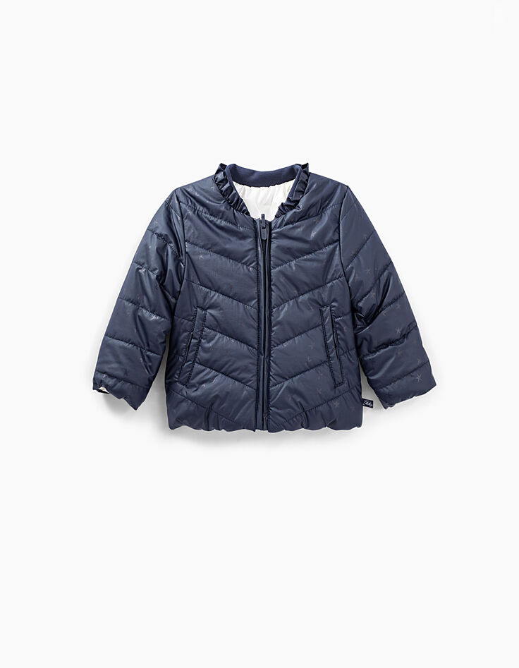 Anorak reversible navy e iridiscente reciclado bebé niña-2