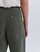 Pantalón cropped caqui baggy Hombre-4