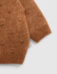 Cardigan zippé camel tricot fantaisie bébé fille-4