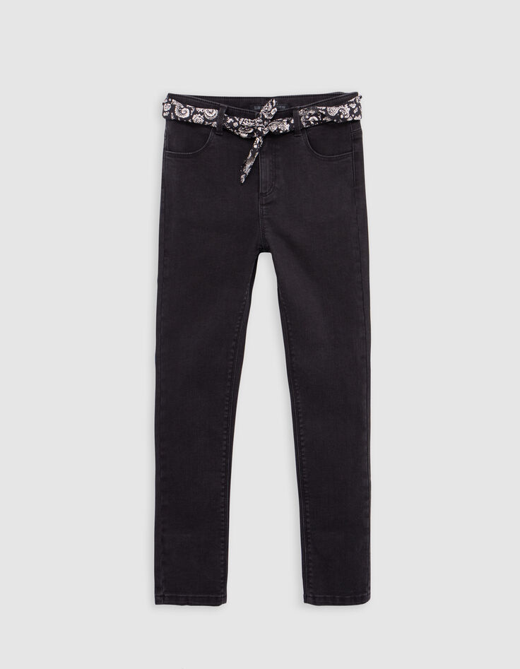 SLIM black skinny jeans-girl's belt-5