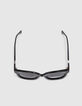 Women’s black oversize butterfly frame sunglasses-3