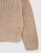 Girls’ light beige lightning embroidery knit sweater-5