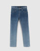 Boys’ blue deep-dye look skinny jeans-1