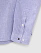 Leisteenblauw SLIM overhemd faux-uni Heren-4