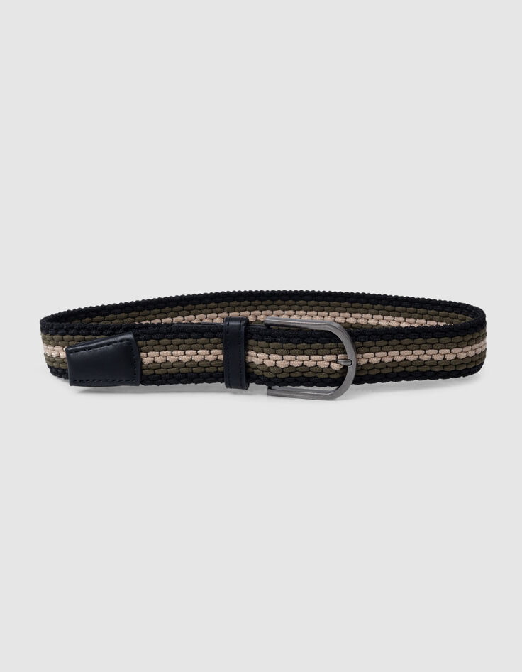 Jean SLIM noir ceinture tressée amovible garçon-9