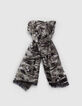 Girls’ black camouflage motif scarf-1