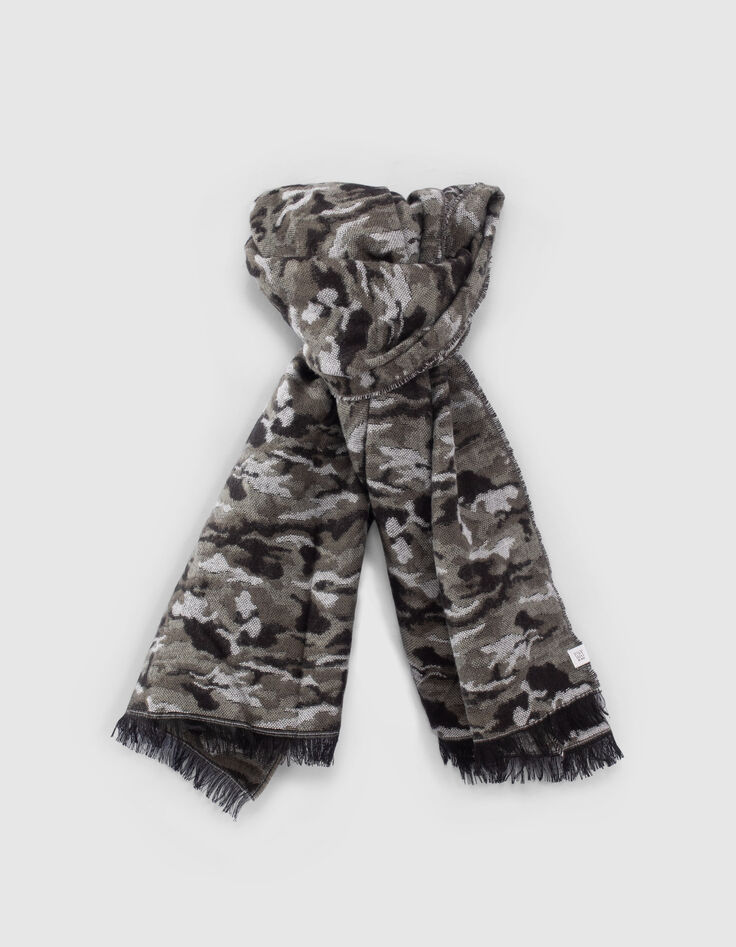 Echarpe noire motif camouflage fille-1