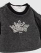 Baby girls’ 2-in-1 black sweatshirt/ecru T-shirt-2