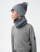 Boys’ grey wool & cashmere knit sweater, lightning detail-6