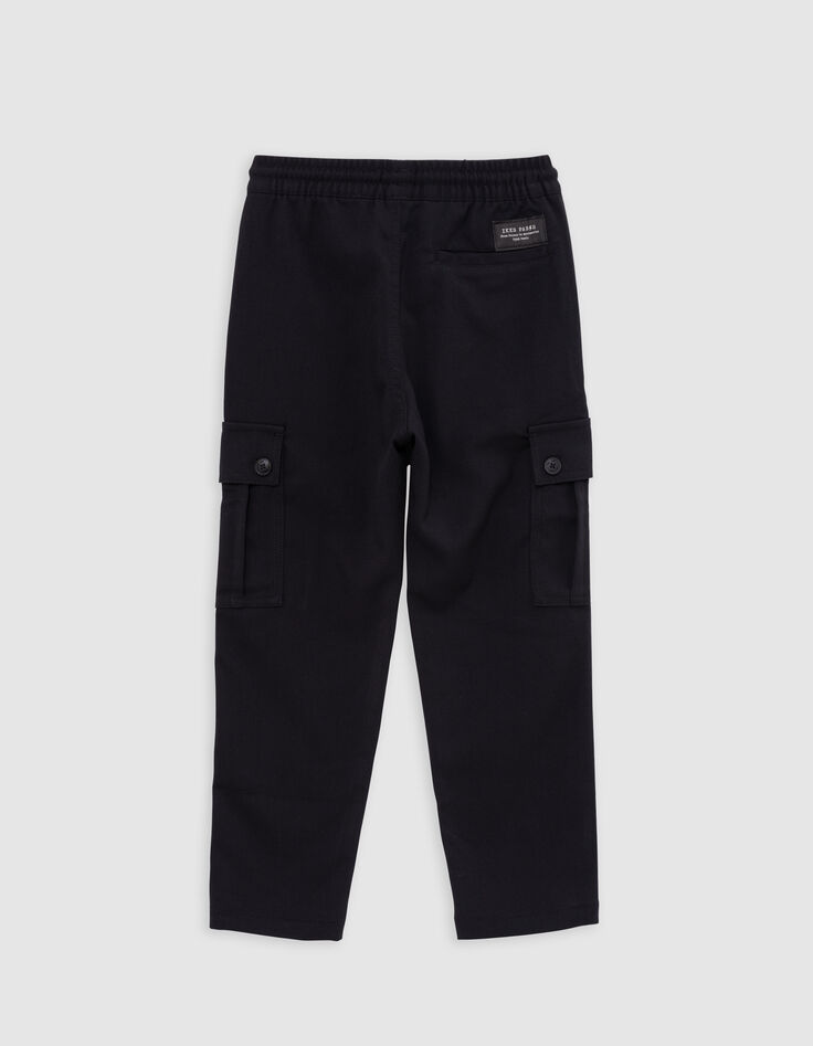 Pantalon BATTLE noir taille élastiquée garçon-5