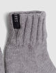 Boys' grey recycled knit gloves-4