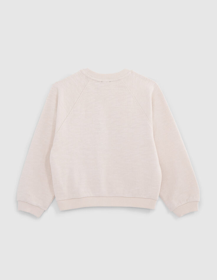 Sweater met metallic boodschap in ecru voor meisjes-5