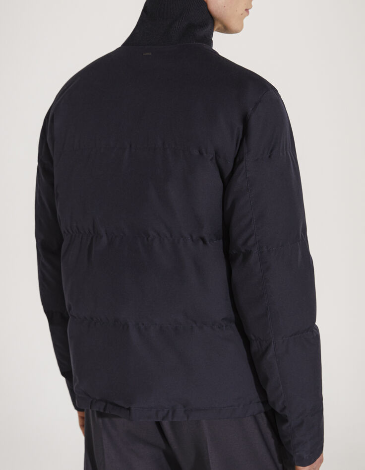 Men’s navy shawl collar light padded jacket-3