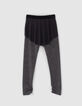 Girls’ 2-in-1 grey leggings and tulle skirt-2