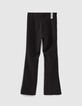 Girls’ charcoal grey marl flared trousers-3