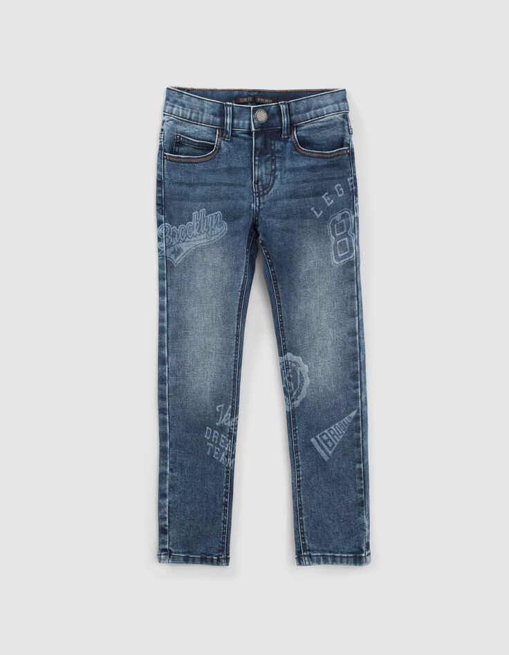 Boys’ blue SLIM jeans with print-1