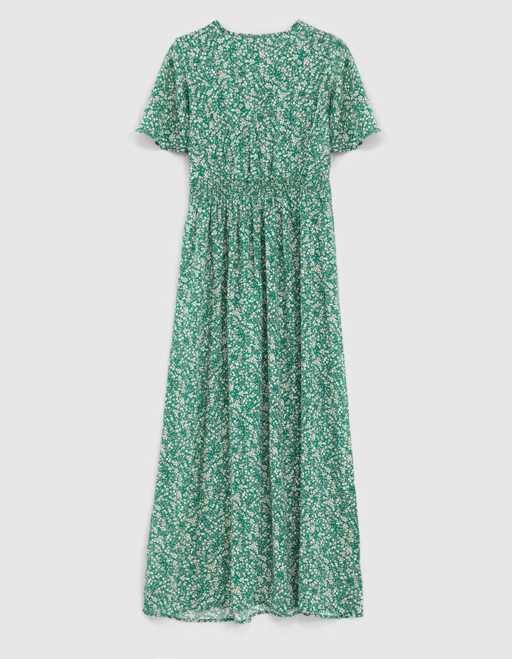 Girls’ green microflower LENZING™ ECOVERO™ long dress-4