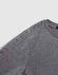 T-shirt sport gris typo embossée manches garçon -4