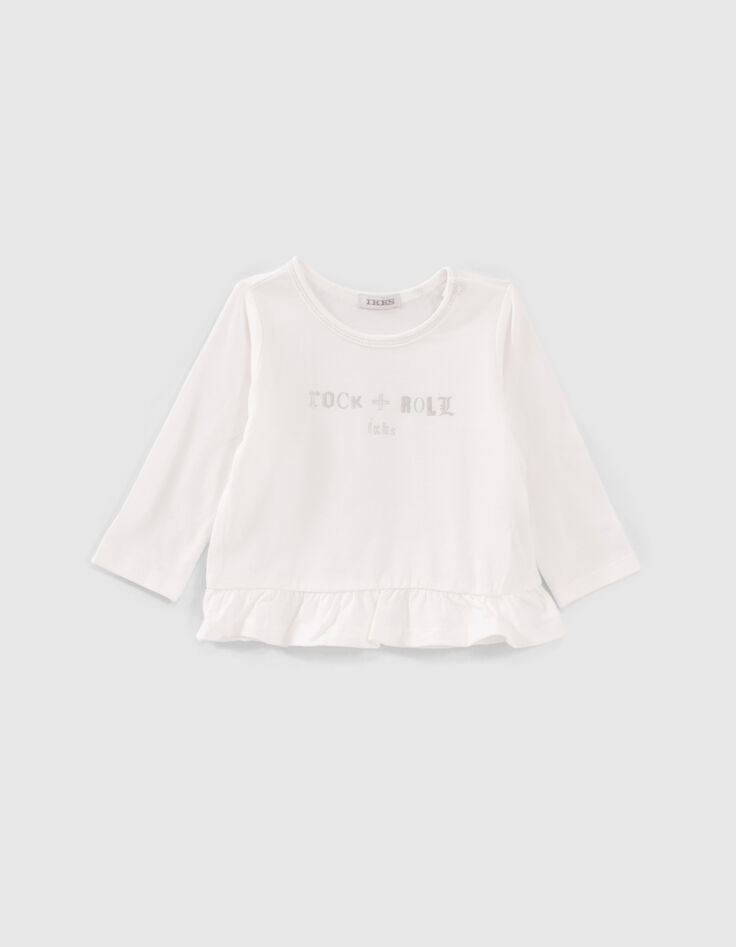 Baby girls’ 2-in-1 black sweatshirt/ecru T-shirt-5