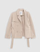 Trench corto beige chica-3